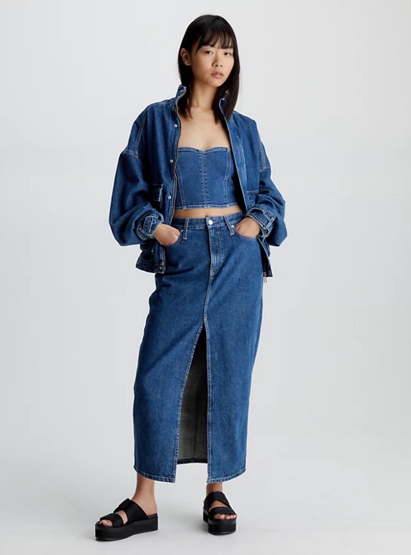 Jupe Longue En Jean Marithé & François Girbaud Taille 40 — Style Destructuré, Occasion Très Bon état