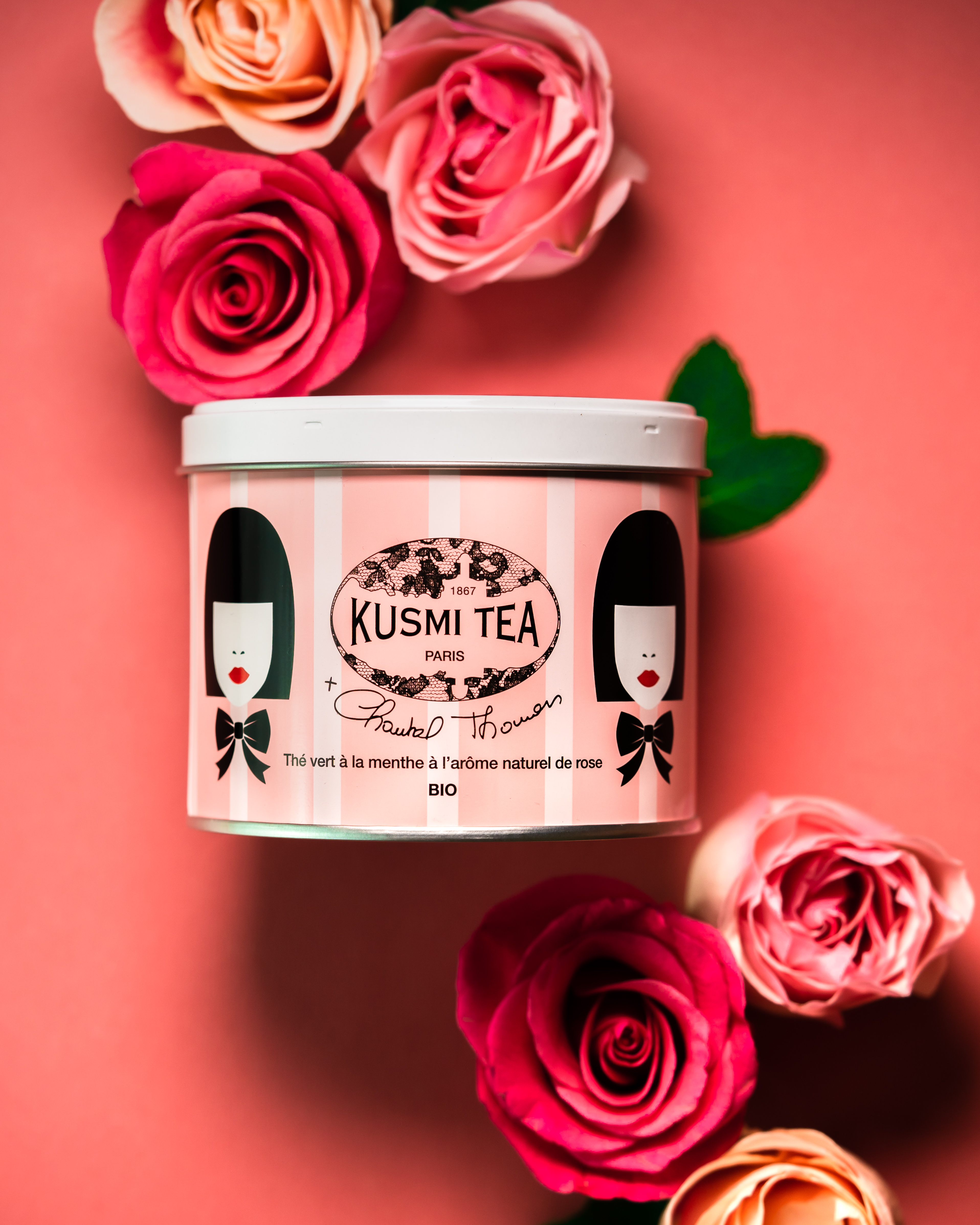 Thé vert à la menthe à l'arôme naturel de rose - Kusmi Tea